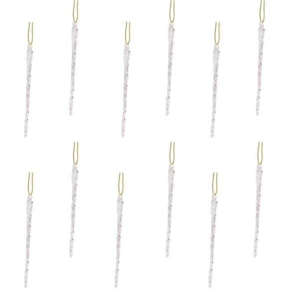 5-1/4-Inch Glass Icicle Ornament 12-Piece Box Set - Picture 2 of 5